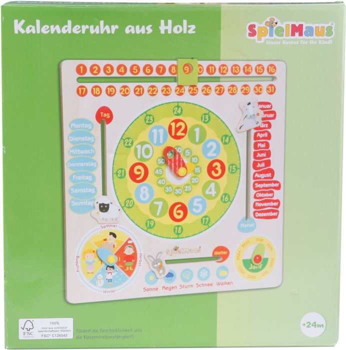 SMH Kalenderuhr aus Holz 30x30cm, Nr: 60435448 SMH Kalenderuhr aus Holz 30x30cm, Nr: 60435448