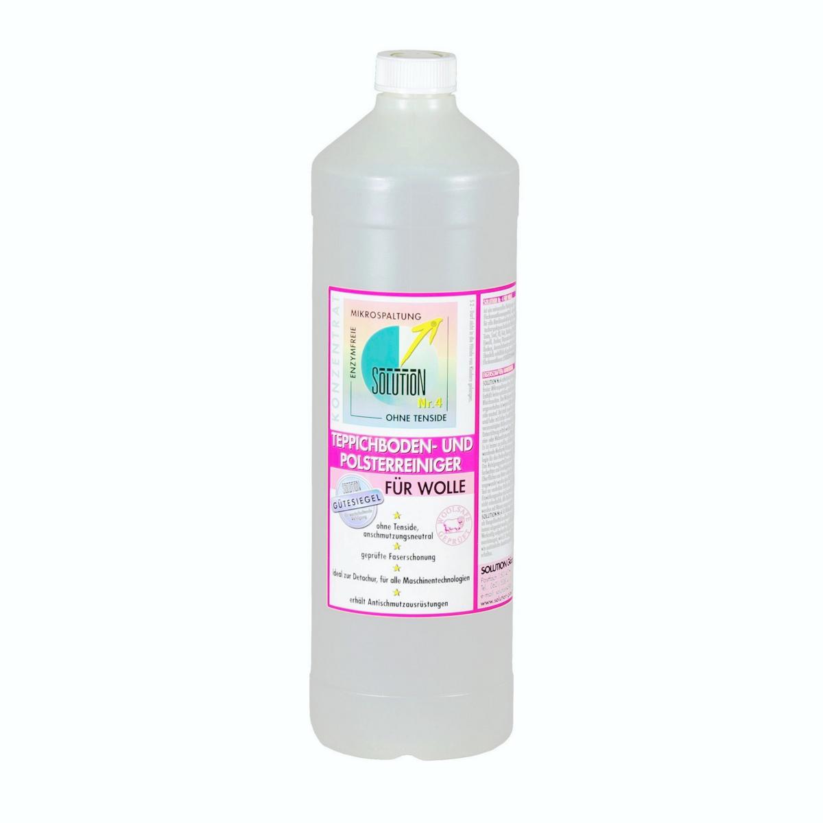 Solution Nr. 4, Wollteppichreiniger | 1 Liter  Reinigungskonzentrat für textile Oberflächen aus Wolle