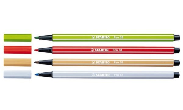 STABILO Fasermaler Pen 68, Strichst ärke: 1,0 mm, dunkelgrau (5651785)