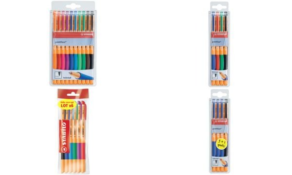 STABILO Gel-Roller pointVisco, 10er Kunststoff-Etui Rollerball mit Gel-Formel, 