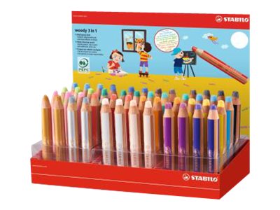 STABILO Multitalentstift woody 7,60cm (3") 1, 48er Karton-Display
