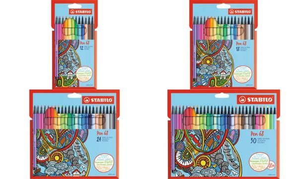STABILO Pen 68 Cardboard Wallet - Medium - Mehrfarben - Hexagonal - Multi - Tin