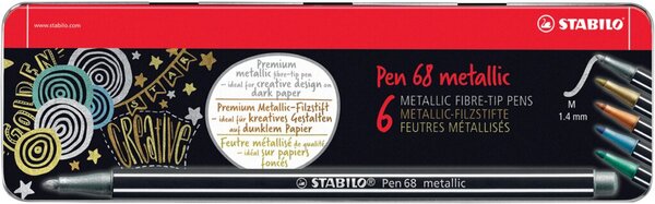 STABILO Pen 68 metallic, 6 St.; 1 Pack = 6 St.
