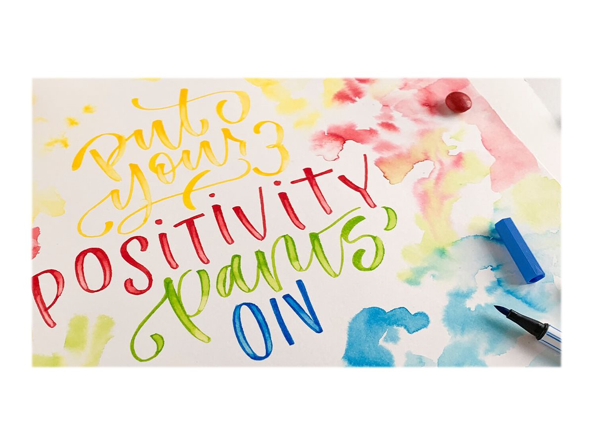 STABILO Pinselstift Pen 68 brush, 15er Metall-Etui Filzstift mit flexibler Pins