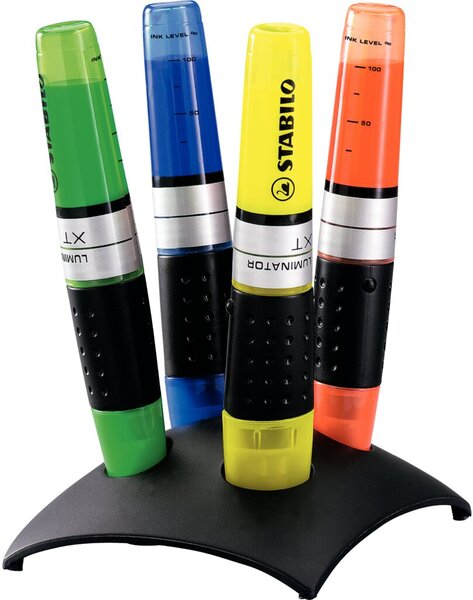 STABILO Textmarker 2-5mm 4er Tischset  Luminator Gelb/Orange/Pink/Grün (7104-2)