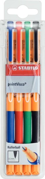 STABILO Tintenroller Point Visco 0,5mm 4er Etui (1099-4)
