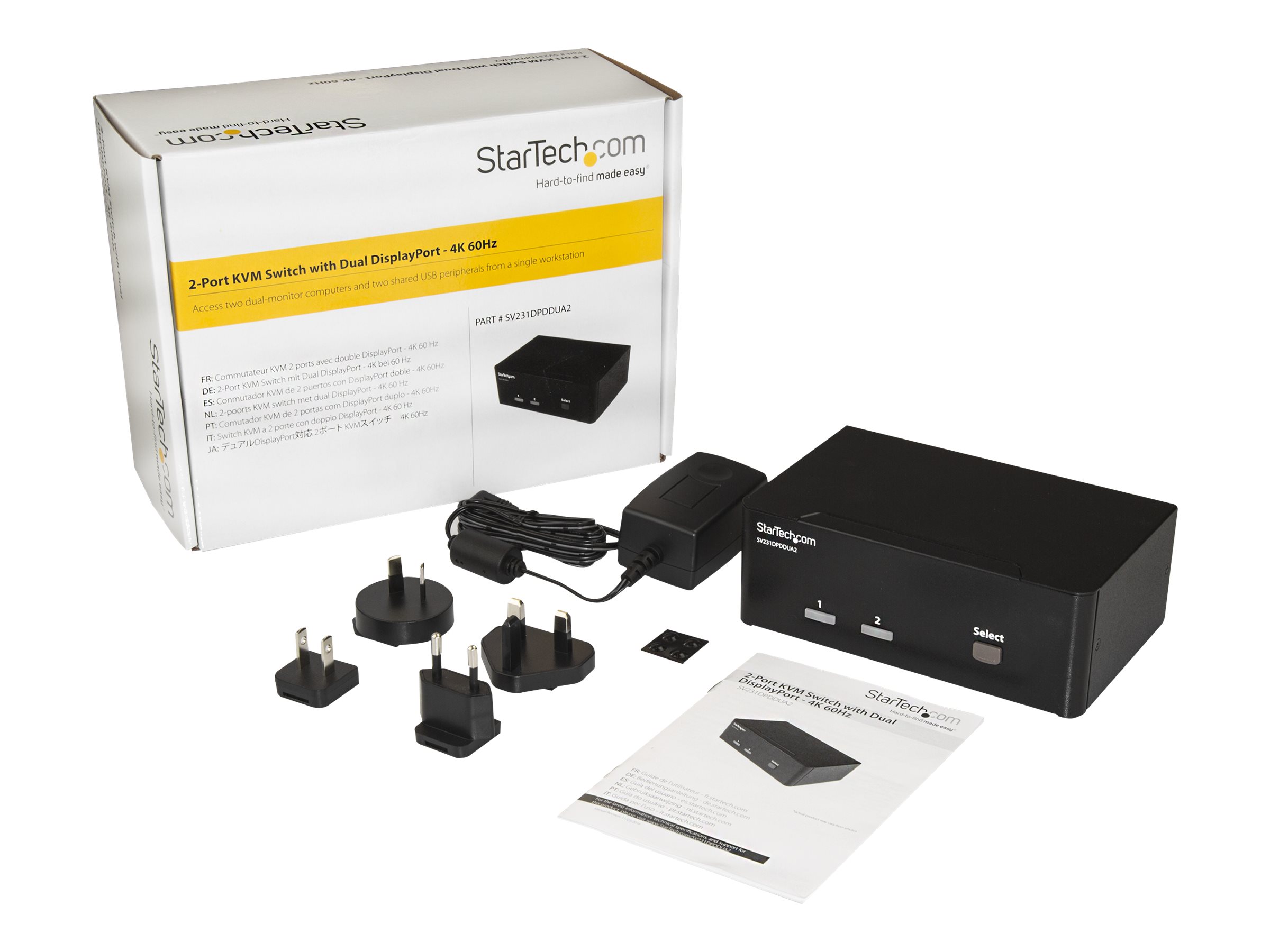 STARTECH.COM 2 Port DisplayPort Dual Monitor KVM Switch