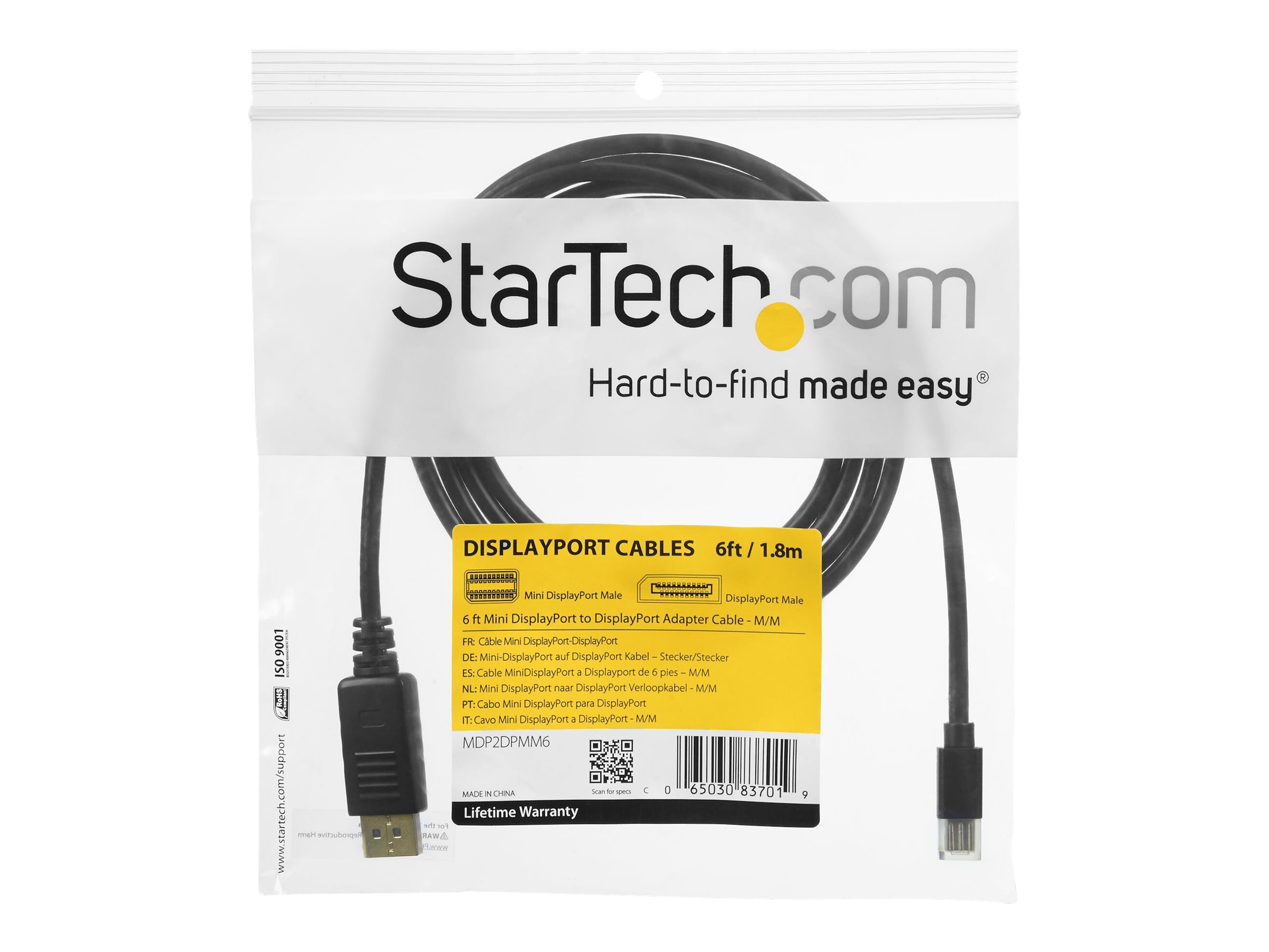 STARTECH.COM Mini DisplayPort zu DisplayPort Kabel 1,8m - Mini DisplayPort 1.2 