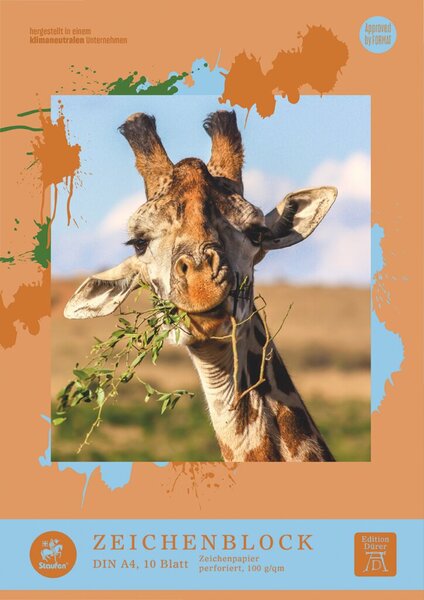 Dürer Zeichenblock A4, 10 Blatt 100 g/qm, perforiert, 4 Motive