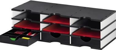 STYRO Sortierstation styrodoc trio, 9 Fächer, schwarz/weiß Sortierstation mit 6