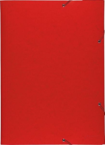 Sammelmappe/Eckspannermappe A3 600g Manila rot m. 3 Klappen u. Gummiband