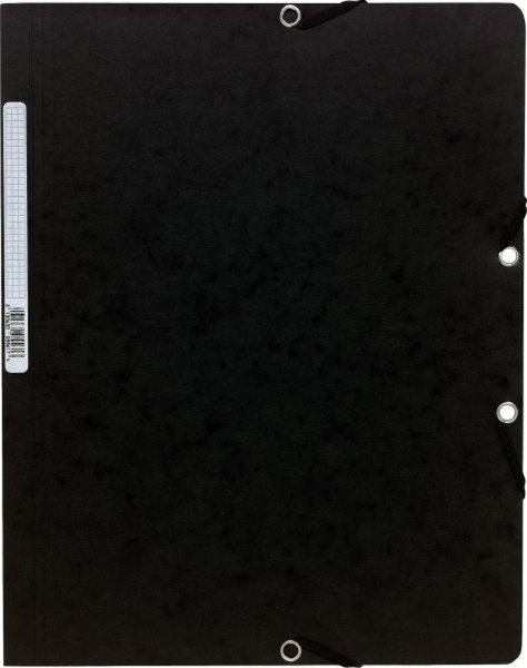 Sammelmappe/Eckspannermappe A4+ 400g Manila schwarz m. Gummiband o. Klappen