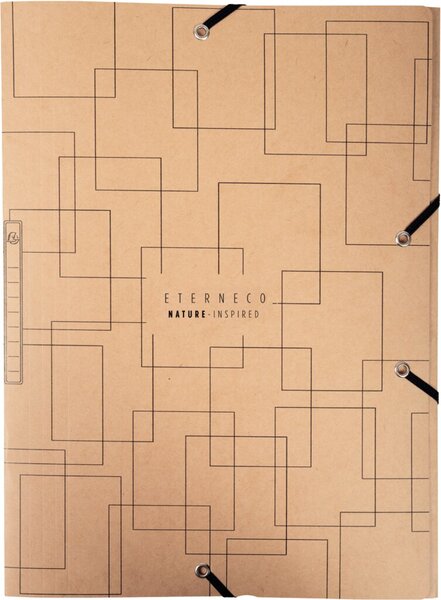 Sammelmappe Eterneco, A4, mit 3 Klappen und Gummizug, braun
