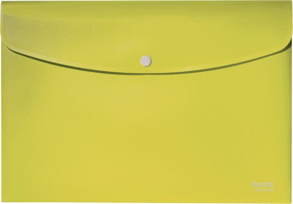 Sammelmappe Recycle, DIN A4, PP, gelb Klappe mit Druckknopf, blickdicht