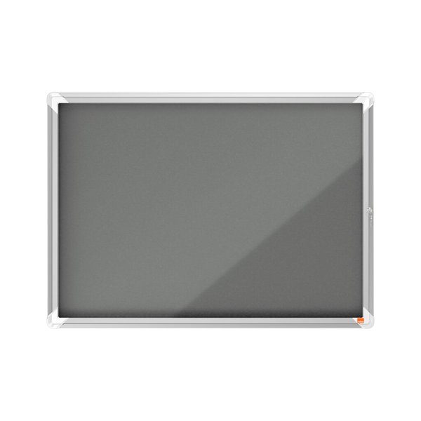 Schaukasten Premium Plus Filz, mit Klapptür, 8xA4, grau