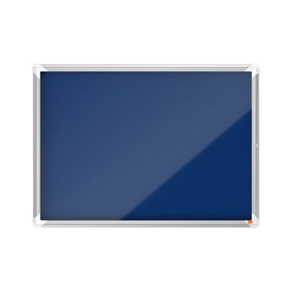 Schaukasten Premium Plus Filz, mit Klapptür, 8xA4, blau