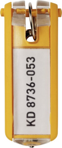 Schlüsselanhänger Key Clip gelb aus Kunststoff mit sichtbarem
