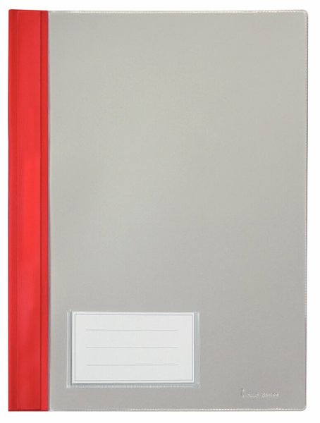 Schnellhefter A4, mit Einsteckfach, rot, transparenter Deckel, PVC