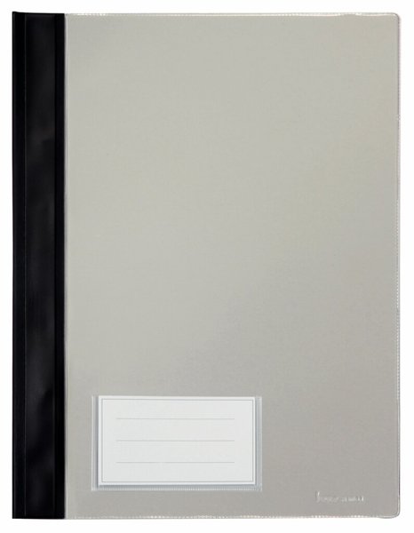 Schnellhefter A4, mit Einsteckfach, schwarz, transparenter Deckel, PVC