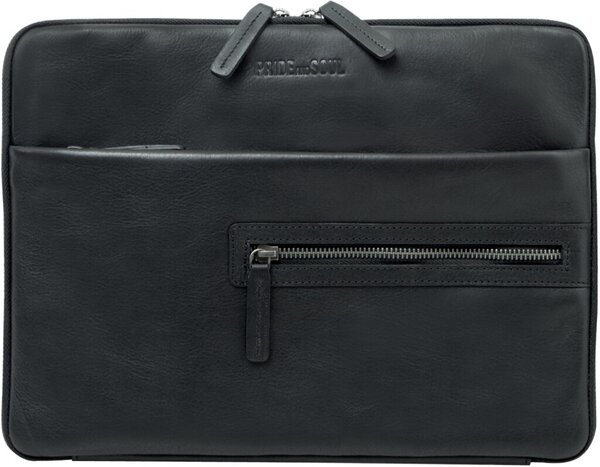 Schreibmappe, Terra, Leder,schwarz Reißverschlussfächer