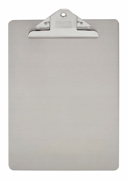 Schreibplatte A4 MAULsteel Edelstahl hoch, Klemme kurze Seite, 220x330x35mm