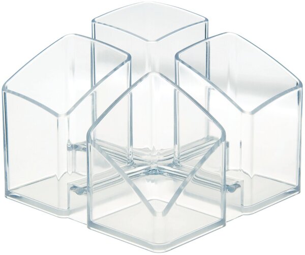 Schreibtischköcher Scala, glasklar 4 Fächern inkl. Brief- und Kartenfach