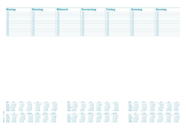 Schreibunterlage, 480x330mm, Blanko/Kalendarium, 30 Blatt