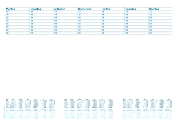 Schreibunterlage, 600x420mm, blanko/kalendarium, 30 Blatt