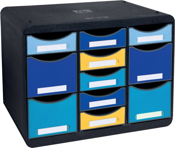Schubladenbox Bee Blue Multi Box, 11 Fächer, mehrfarbig, 7 kleine Schub-