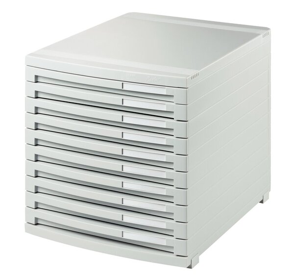 Schubladenbox CONTUR lichtgrau B4 10 Schübe geschlossen