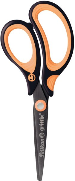 Schulschere griffix SC1BRS NeonBlack Spitz, für Rechtsshänder