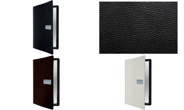 Securit Speisekarten-Mappe RAW, DIN A4, aus Leder, weiß (70020314) Securit Speisekarten-Mappe RAW, DIN A4, aus Leder, weiß (70020314)