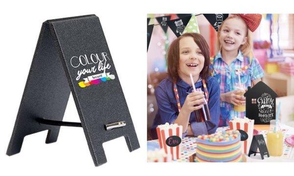 Securit Tisch-Kreidetafel MINI Kund enstopper, schwarz (70020328)