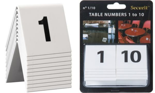 Securit Tischnummernset 1 - 10, wei ß, Acryl (70020293)