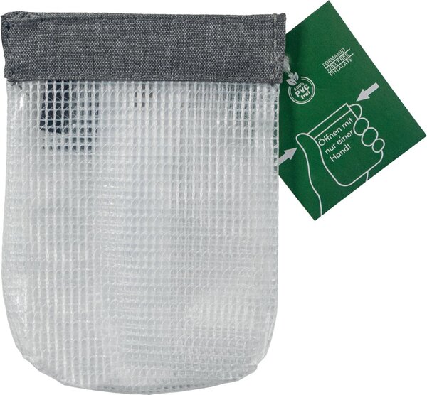 SnapBag, DIN A7, grauer Saum, farblos klar transparent, PVC-frei, mit