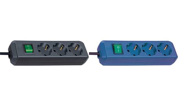 Steckdosenleiste ECO-Line 3fach 3,0m mit Schalter schwarz