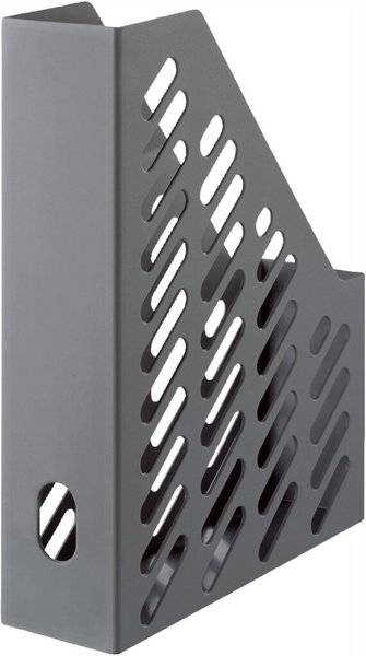 Stehsammler A4 dunkelgrau, Griff- u. Sichtloch, Außenmaße:320x248x76mm