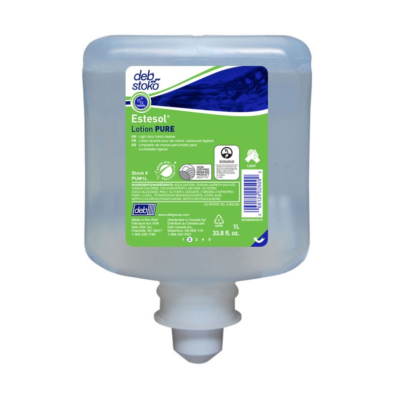 Stoko (deb stoko) Estesol Lotion Pure | 1-Liter-Patrone <br>Handreiniger für leichte Verschmutzungen