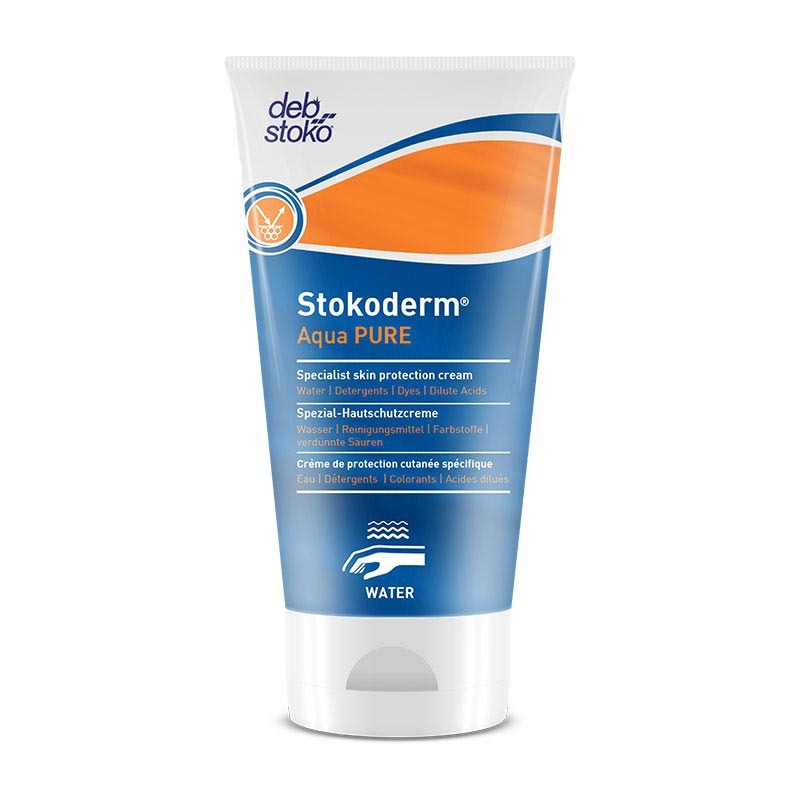 Stoko (deb stoko) Stokoderm® Aqua PURE | 100 ml Hautschutzcreme für Arbeiten mit wässrigen oder wassergemischten Arbeitsstoffen und Feuchtarbeit Stoko (deb stoko) Stokoderm® Aqua PURE | 100 ml Hautschutzcreme für Arbeiten mit wässrigen oder wassergemischten Arbeitsstoffen und Feuchtarbeit