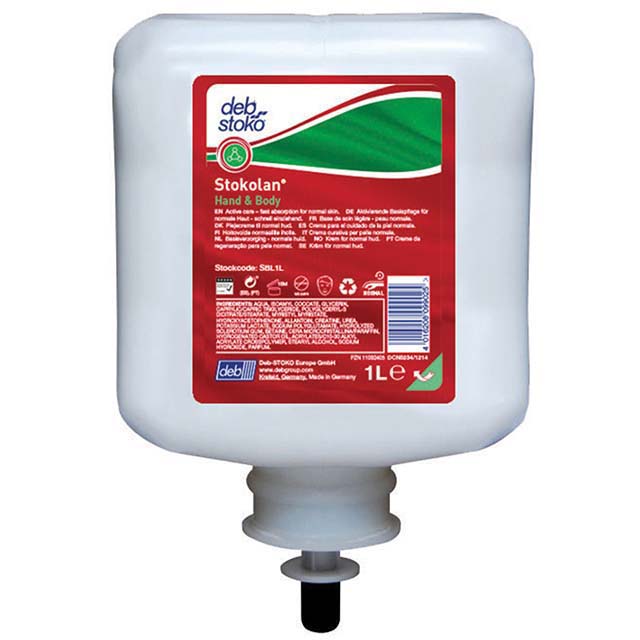 Stoko (deb stoko) Stokolan® Hand & Body | 1-Liter-Patrone Hautpflegelotion für Hände und Körper, normale Haut Stoko (deb stoko) Stokolan® Hand & Body | 1-Liter-Patrone Hautpflegelotion für Hände und Körper, normale Haut