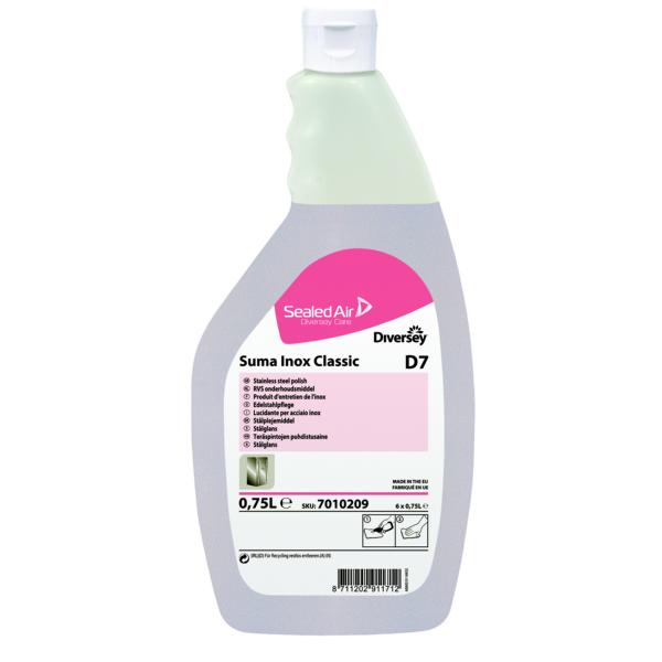 Suma Inox Classic D7  | 750 ml Edelstahlpflege, Pflegeprodukt für Chromstahlflächen (Ölbasis)