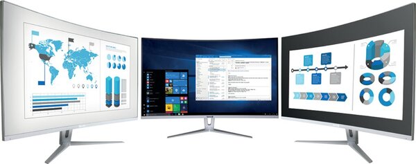 Monitor LCD/LED 3280W V2 31,5" CURVED silber/weiß, 2x HDMI/DP, 16:9