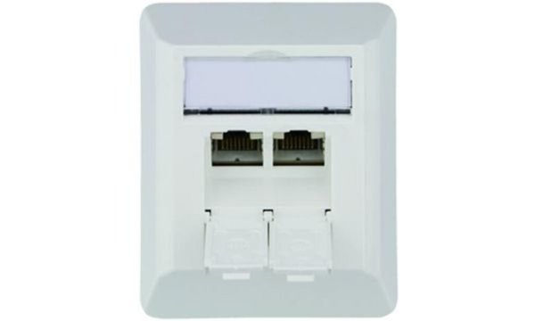 TELEGÄRTNER Dose TP,AP, 2-fach, CAT6A, 500Mhz, AW, AMJ45-8/8