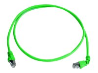 TELEGÄRTNER Patchkabel S/FTP, PiMF, Cat 6A, einseitig abgewinkelt, grün, 0,5 m