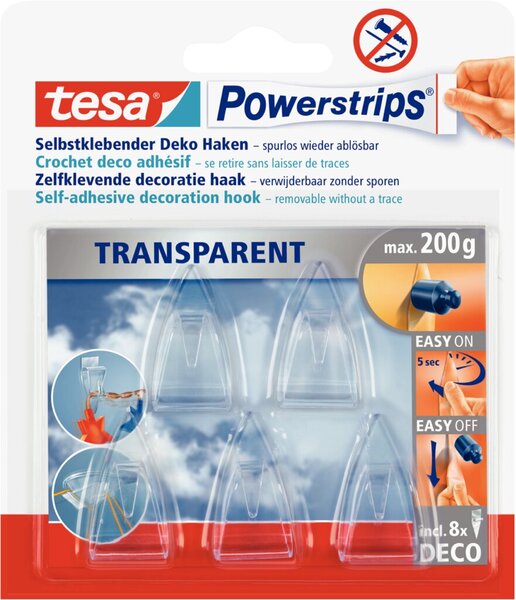 TESA Powerstrips transparent Deco-Haken