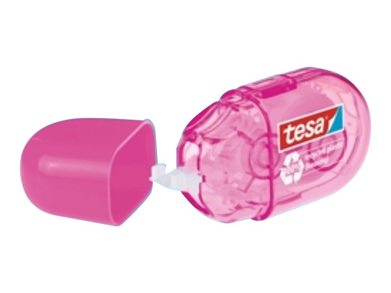 TESA ecoLogo Einweg-Mini-Korrekturroller, 5mm x 6 m, Display für präzises und s