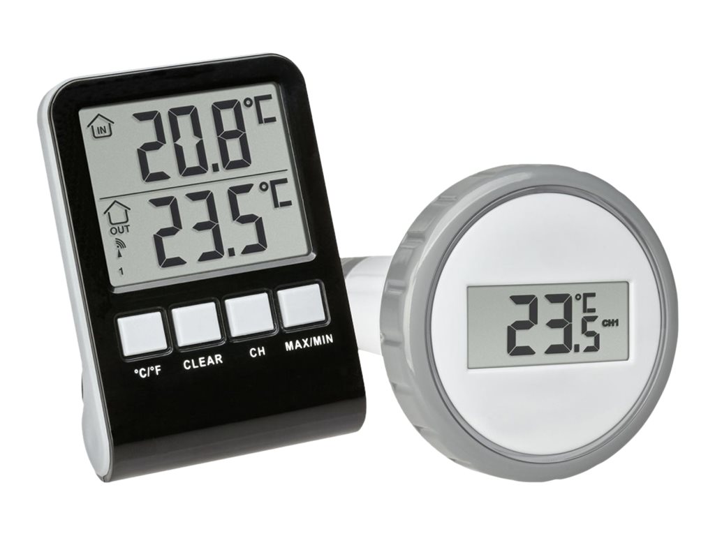 TFA-DOSTMANN Funk-Poolthermometer Palma Poolthermometer Schwarz