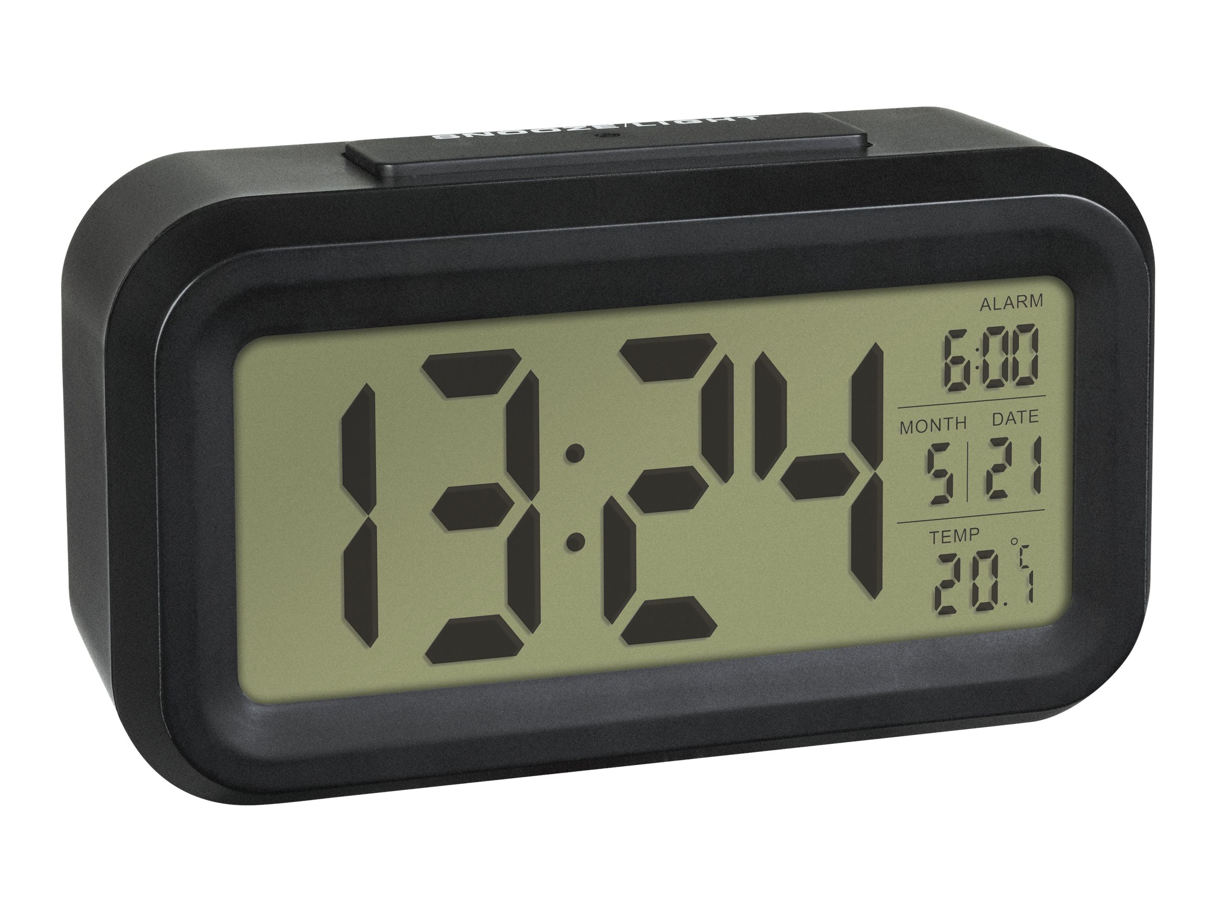 TFA-DOSTMANN TFA 60.2018.01 Quarz Wecker Schwarz Alarmzeiten 1