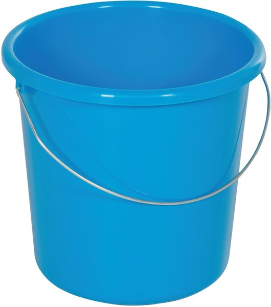 Haushaltseimer, 10 Liter, blau, mit Metallbügel und Maßeinheit,