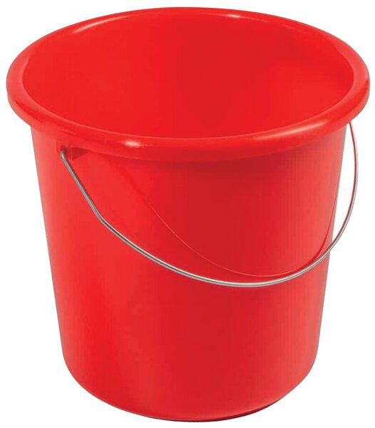 Haushaltseimer, 5 Liter, rot, mit Metallbügel und Maßeinheit,